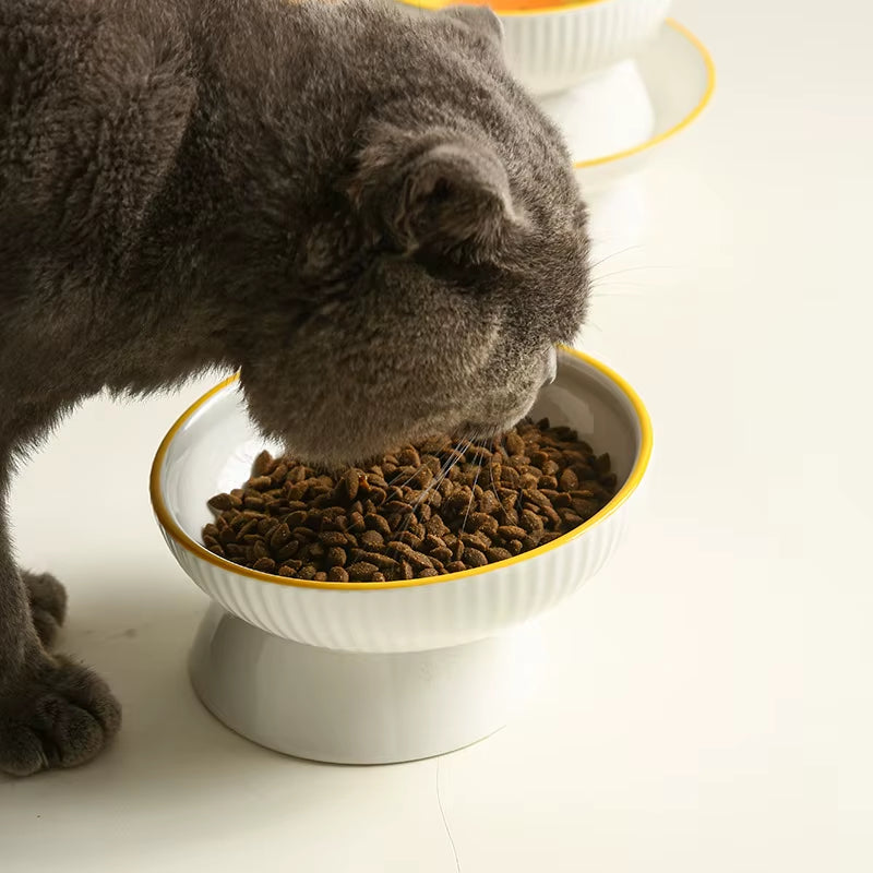 Pet Feeders Food Bowl Ceramic round Plate Snack Dish Cat Food Water Bowl Cute Food Basin Dog Bowl Dog Accessories