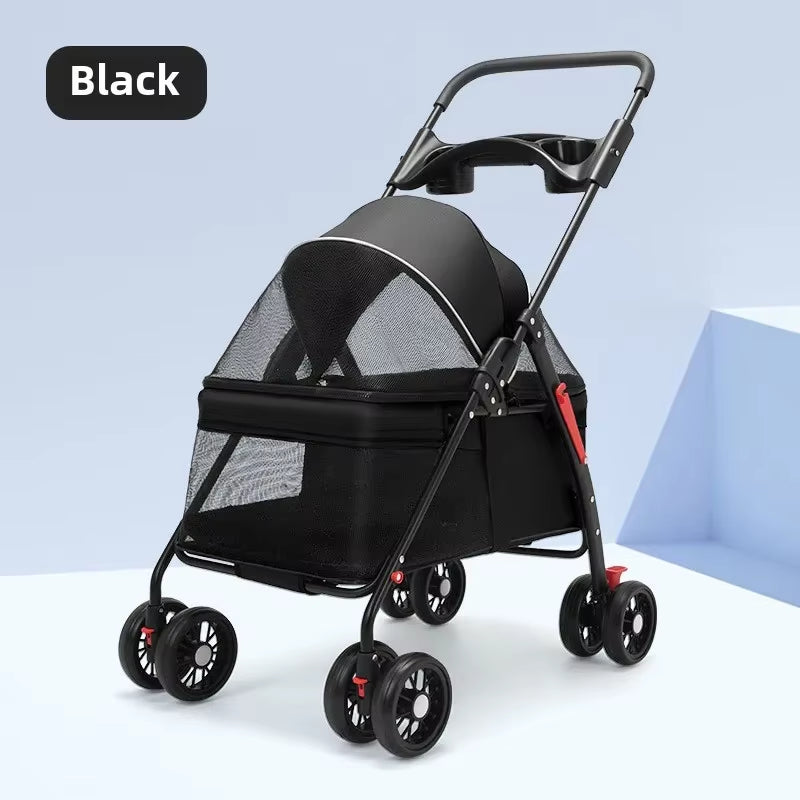 πΎ Pet Dog & Cat Stroller β Foldable Jogging Stroller with Removable Carrier & Cup Holder