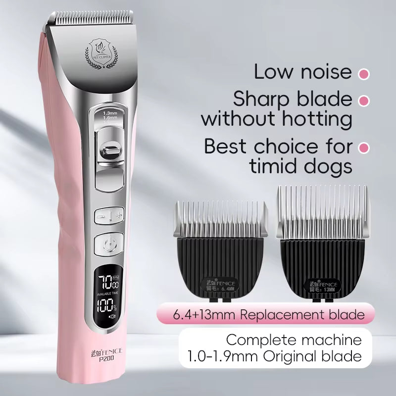 New Upgrade 5000Ma Capacity Cordless LCD Screen Pets Dog Grooming Clippers Rechargeable Haircut Shaver for Trimming Salon