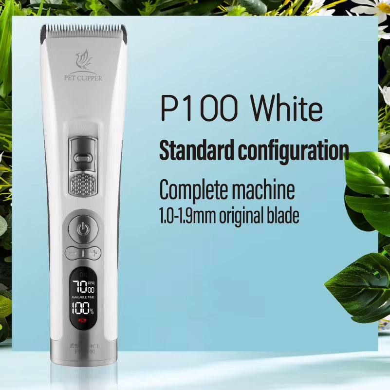 Fenice P100 Professional LCD Screen Dog Cat Clippers 4000Ma Electrical Grooming Trimmer and Blade Rechargeable Haircut Machine