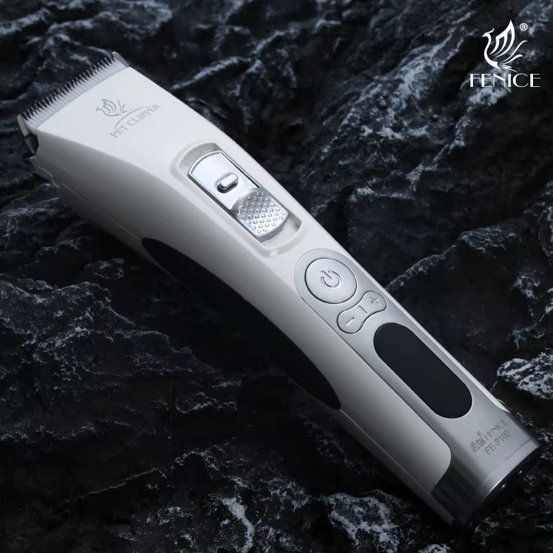 Fenice P100 Professional LCD Screen Dog Cat Clippers 4000Ma Electrical Grooming Trimmer and Blade Rechargeable Haircut Machine