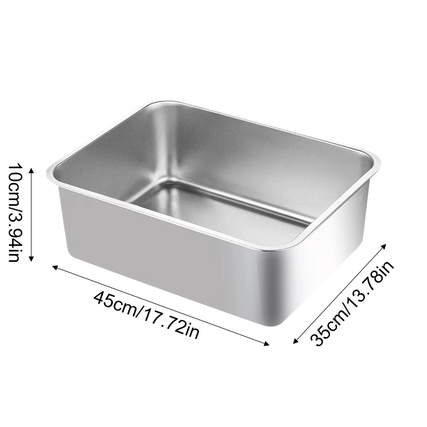 Stainless Steel Cat Litter Box for Big Cats,Small Stainless Steel Litter Box,Large Metal Cat Litter Box-Easy to Clean 고양이 화장실