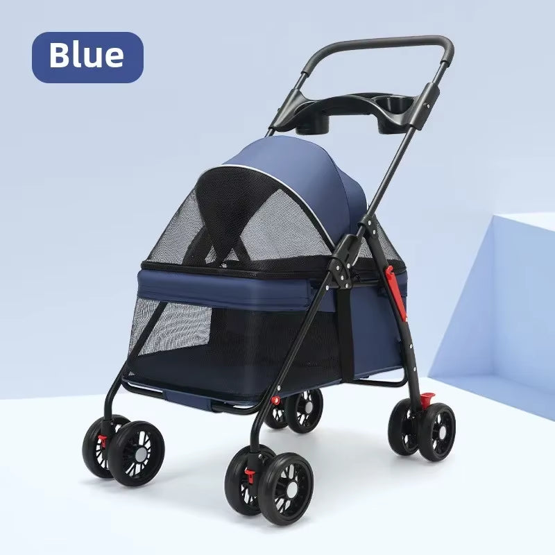 πΎ Pet Dog & Cat Stroller β Foldable Jogging Stroller with Removable Carrier & Cup Holder