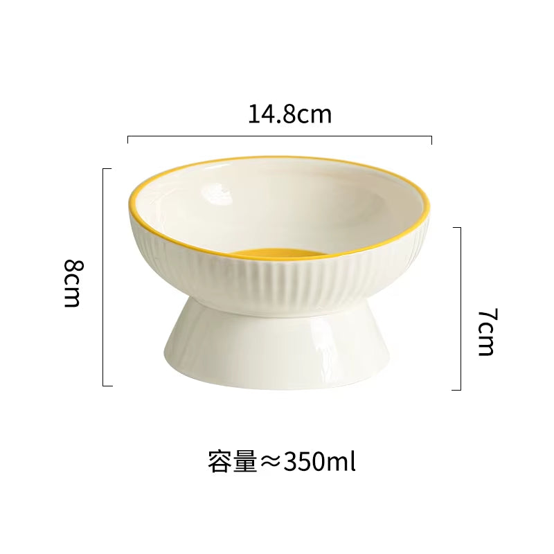 Pet Feeders Food Bowl Ceramic round Plate Snack Dish Cat Food Water Bowl Cute Food Basin Dog Bowl Dog Accessories