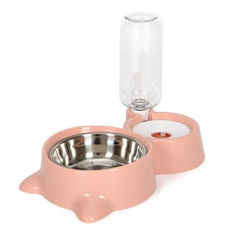 Automatic Cat Ear Pet Feeder 2In1 Stainless Steel Food Water Bowl Self Cleaning Dog Cat Dish with Smart Sensor