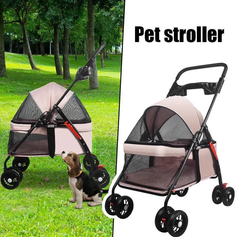 πΎ Pet Dog & Cat Stroller β Foldable Jogging Stroller with Removable Carrier & Cup Holder