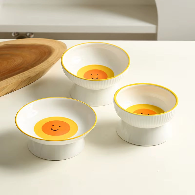 Pet Feeders Food Bowl Ceramic round Plate Snack Dish Cat Food Water Bowl Cute Food Basin Dog Bowl Dog Accessories
