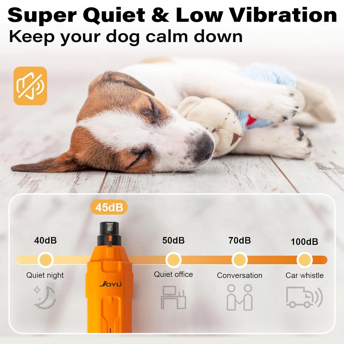 6-Speed Dog Nail Grinder Enhanced Pet Nail Grinder Super Quiet Rechargeable Electric Dog Nail Trimmer Painless Paws Grooming