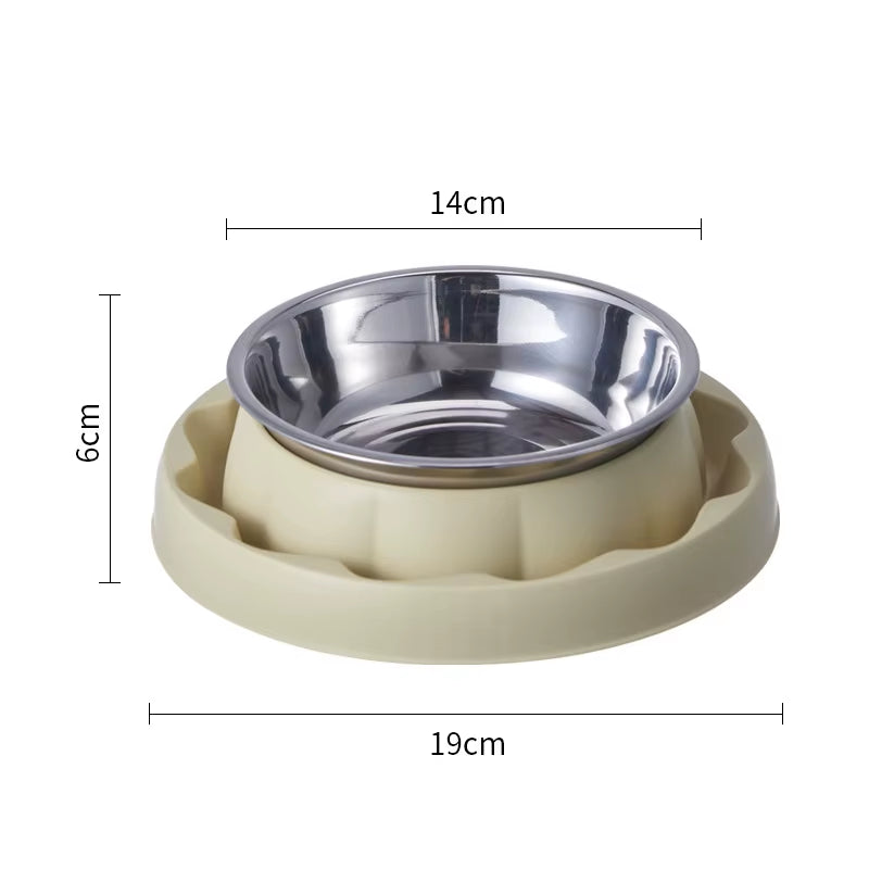 304 Stainless Steel Slow Feeder Bowl - Heavy Duty Anti-Tip Base, Anti-Choke Maze & Ant-Proof Design for Cats/Small Dogs