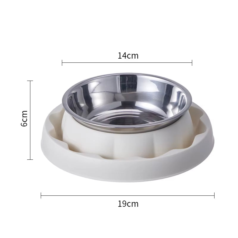 304 Stainless Steel Slow Feeder Bowl - Heavy Duty Anti-Tip Base, Anti-Choke Maze & Ant-Proof Design for Cats/Small Dogs