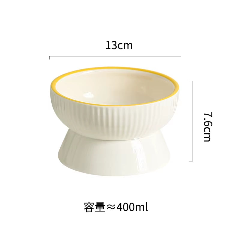 Pet Feeders Food Bowl Ceramic round Plate Snack Dish Cat Food Water Bowl Cute Food Basin Dog Bowl Dog Accessories