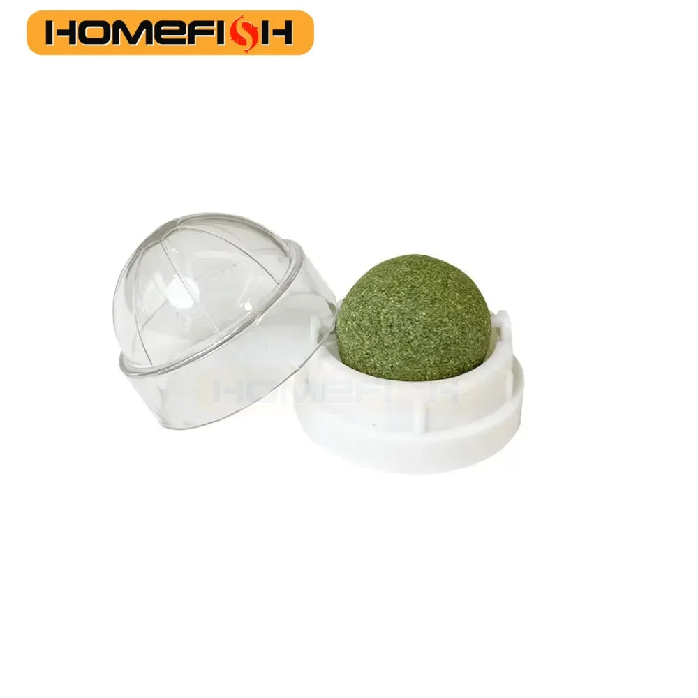HOMEFISH Natural Catnip Cat Wall Stick-On Ball Toy Scratchers Treats Healthy Removes Balls to Promote Digestion Cat Grass Snack