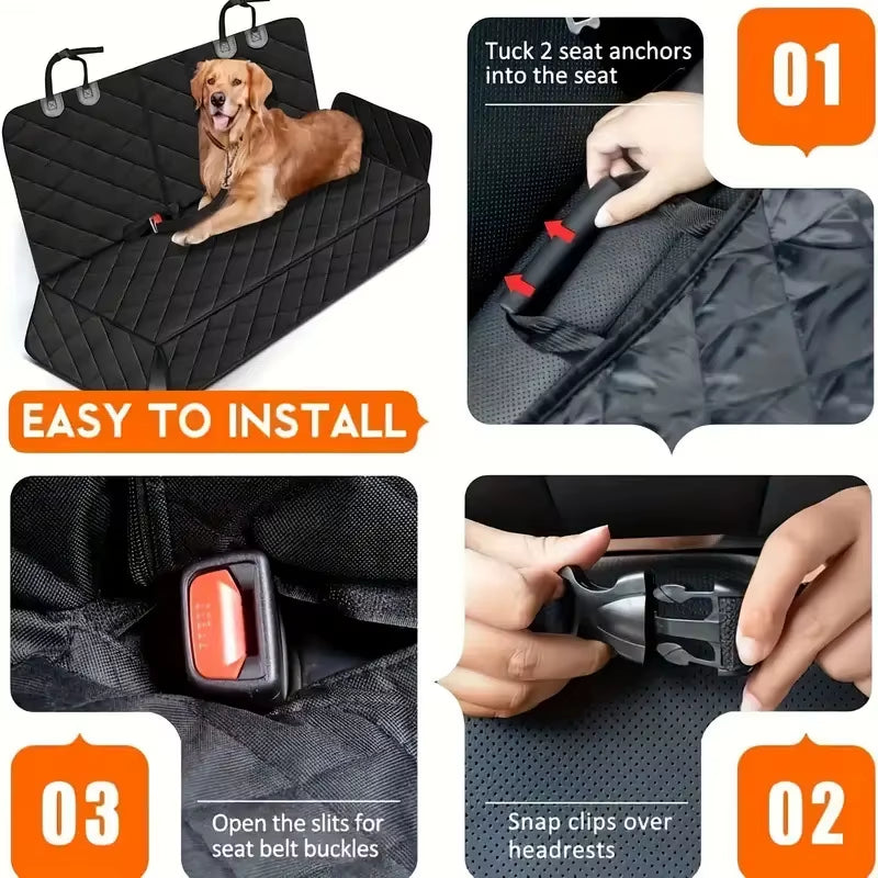 Dog Car Seat Cover Waterproof Pet Dog Carriers Travel Mat Hammock for Small Medium Large Dogs Car Rear Back Seat Safety Pad