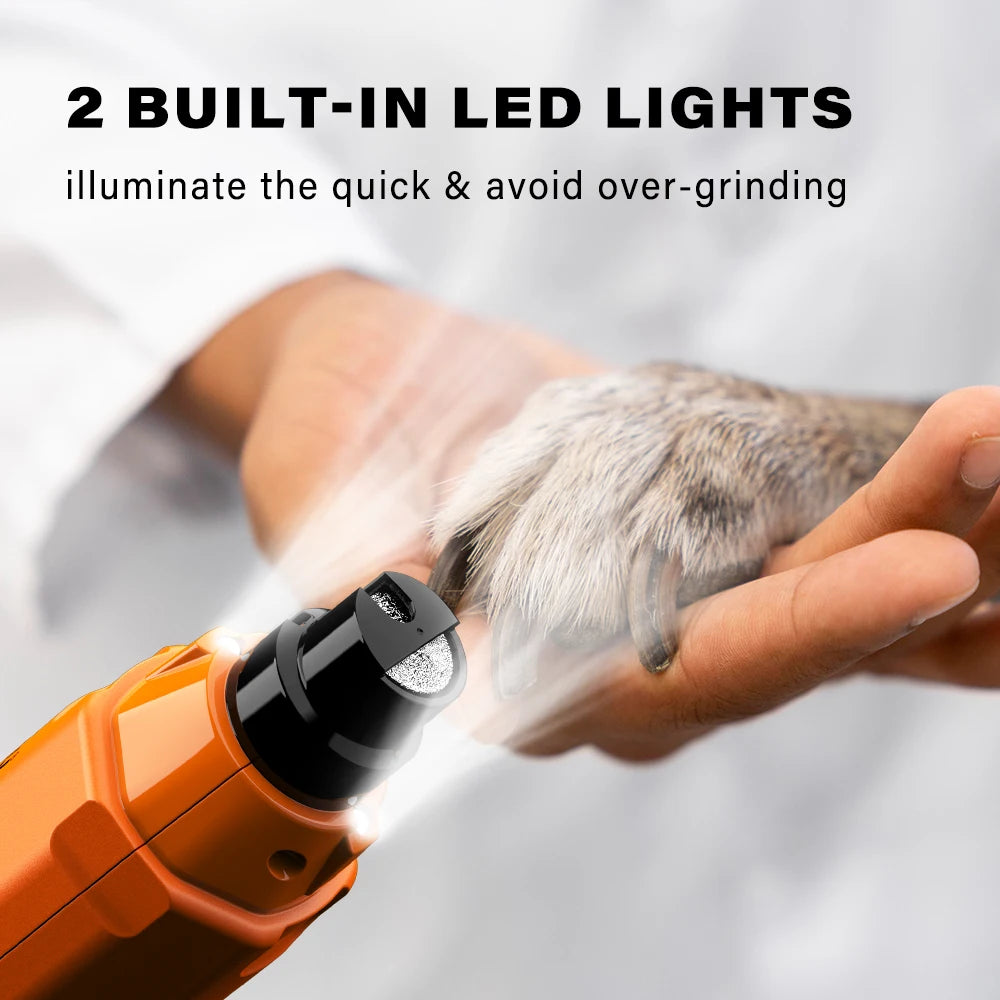 6-Speed Dog Nail Grinder Enhanced Pet Nail Grinder Super Quiet Rechargeable Electric Dog Nail Trimmer Painless Paws Grooming