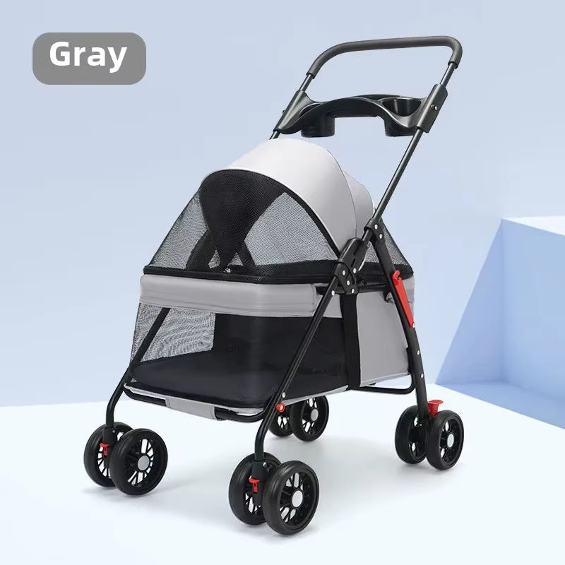 πΎ Pet Dog & Cat Stroller β Foldable Jogging Stroller with Removable Carrier & Cup Holder