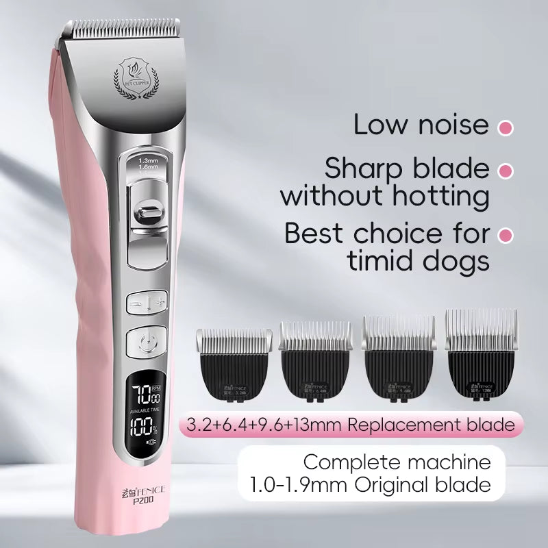 New Upgrade 5000Ma Capacity Cordless LCD Screen Pets Dog Grooming Clippers Rechargeable Haircut Shaver for Trimming Salon