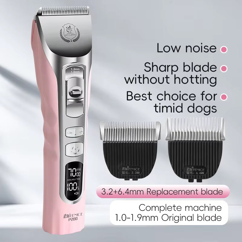 New Upgrade 5000Ma Capacity Cordless LCD Screen Pets Dog Grooming Clippers Rechargeable Haircut Shaver for Trimming Salon