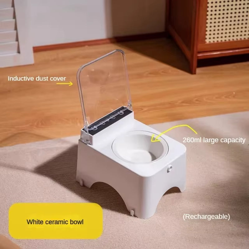 Smart Cat Bowl Pet Feeder Bowl Cat Dog Food Feeder Infrared Sensor Auto Open Cover Smart Feeder Anti-Mouse Cat Food Dispenser