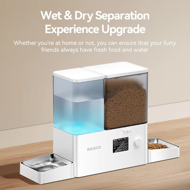 Automatic 2-in-1 Pet Feeder & Water Fountain - 8.5L Kibble Dispenser with Easy Refill for Cats