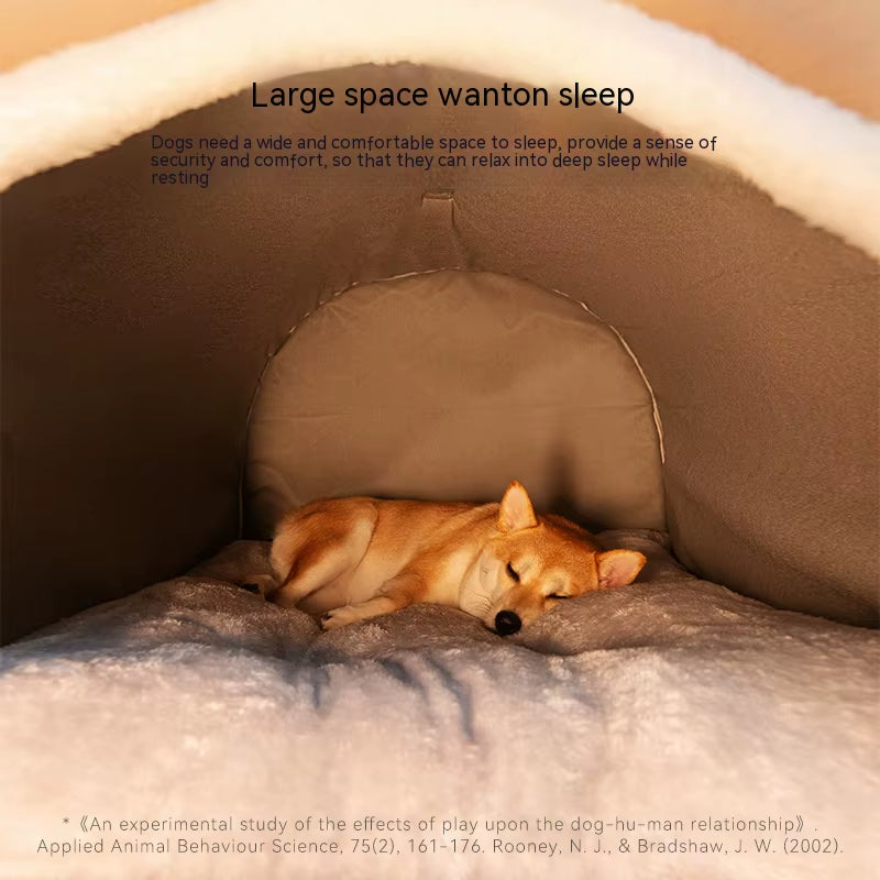 Cozy Big Dog Nest Winter Dog House with Removable Washable Bed - Perfect for Large Dogs and Cats!