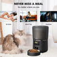 NPET 4L Smart Automatic Pet Feeder - Customizable Portion Control for Cats and Dogs with Stainless Steel Bowl