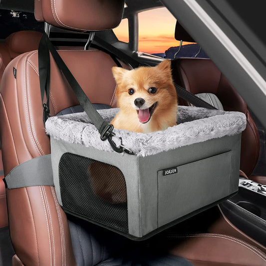Dog Booster Car Seat with Metal Frame and Safety Leash - Small Pets up to 20 Lbs