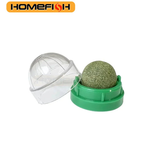 HOMEFISH Natural Catnip Cat Wall Stick-On Ball Toy Scratchers Treats Healthy Removes Balls to Promote Digestion Cat Grass Snack