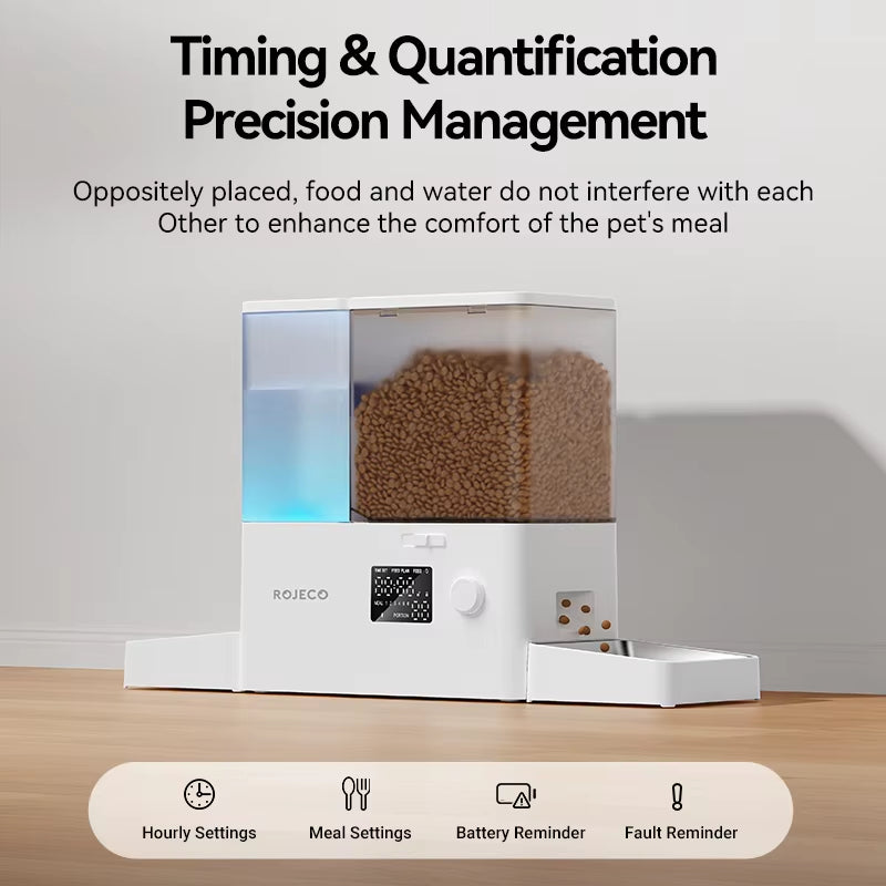 Automatic 2-in-1 Pet Feeder & Water Fountain - 8.5L Kibble Dispenser with Easy Refill for Cats