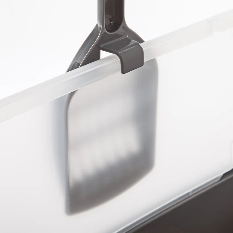 Open-Top Plastic Cat Litter Box with Shield with Scoop