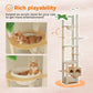Ultimate Height Adjustable Wooden Cat Tree with Spacious Hammock & Durable Sisal Scratching Posts - Cozy Indoor Cat Condo & Floor-to-Ceiling Tower