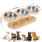 Elevated Cat Dog Bowls 15 Degrees Tilted Raised Cat Food Water Bowls Pet Bowls for Cats & Small Dog Wooden Dog Bowl Pet Supplies