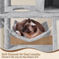 63.5In Multi-Level Cat Tree Tower Condo with Scratching Posts, Platform & Hammock, Cat Activity Center Play Furniture for Kittens, Cats, and Pets