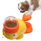 Cartoon Duck Design Automatic Dog & Cat Food Dispenser - Fun Anti-Slip Snack Puzzle Feeder for Pets