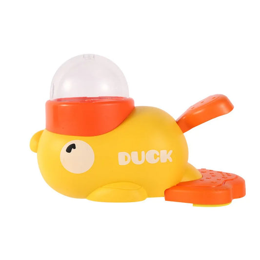 Cartoon Duck Design Automatic Dog & Cat Food Dispenser - Fun Anti-Slip Snack Puzzle Feeder for Pets
