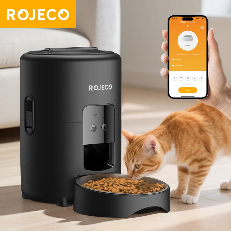Smart Automatic Cat Feeder - 2L Wifi App Controlled Pet Kibble Dispenser for Cats and Dogs