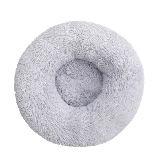 Cozy Plush Round Pet Bed for Large Dogs & Cats - Warm Winter Sleeping House (40-110cm)