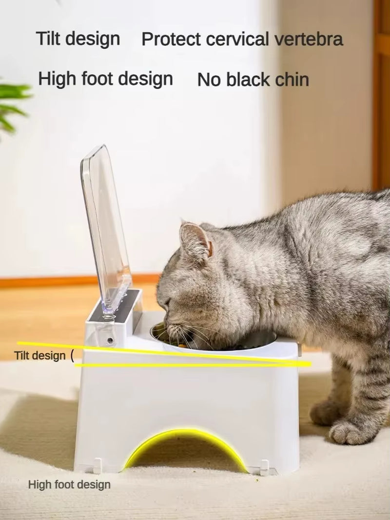Smart Cat Bowl Pet Feeder Bowl Cat Dog Food Feeder Infrared Sensor Auto Open Cover Smart Feeder Anti-Mouse Cat Food Dispenser
