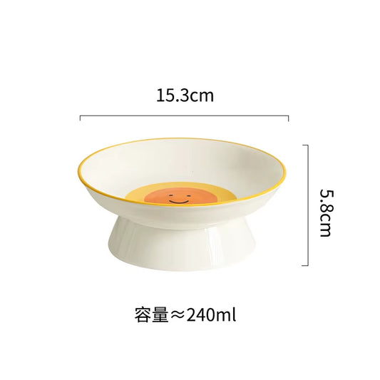 Pet Feeders Food Bowl Ceramic round Plate Snack Dish Cat Food Water Bowl Cute Food Basin Dog Bowl Dog Accessories