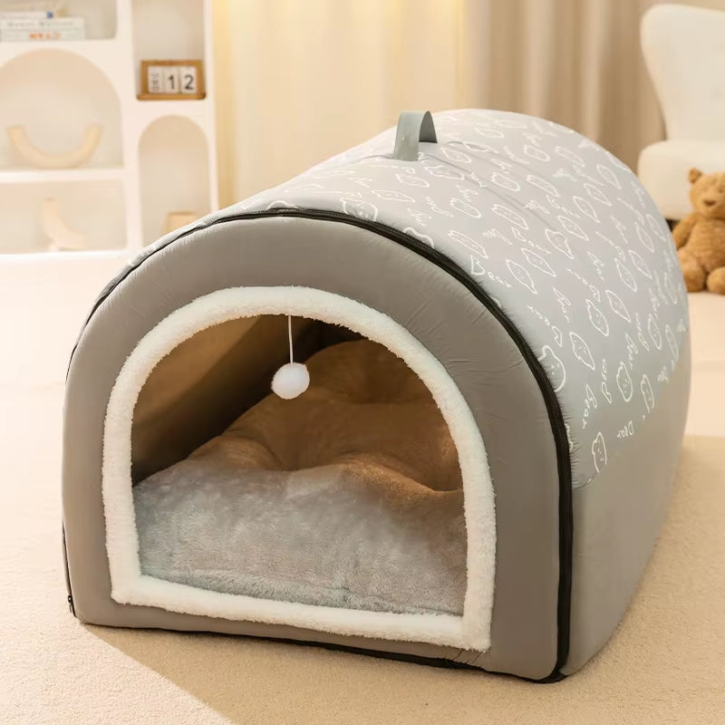 Cozy Big Dog Nest Winter Dog House with Removable Washable Bed - Perfect for Large Dogs and Cats!