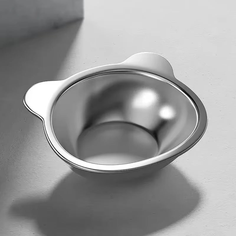 15° Tilted Cat Bowl, Elevated Cat Bowls - for Small Cats/Dogs,Indoor Stainless Steel Anti-Vomiting Pet Bowls,Spine Friendly