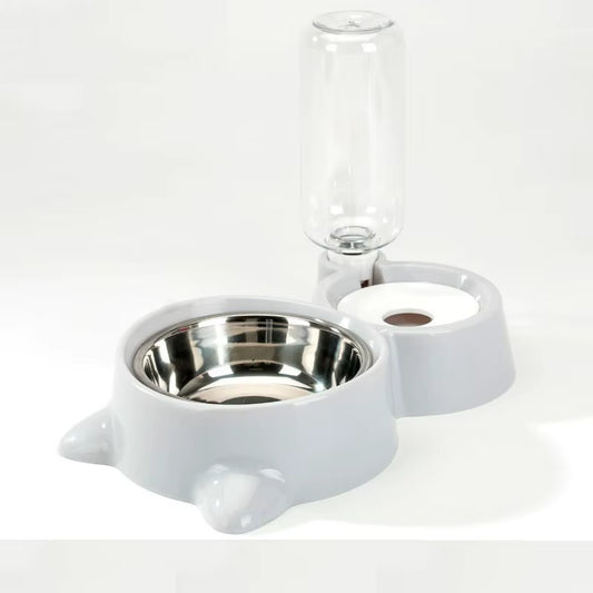 ​​Automatic Cat Ear Pet Feeder 2In1 Stainless Steel Food Water Bowl Self Cleaning Dog Cat Dish with Smart Sensor​