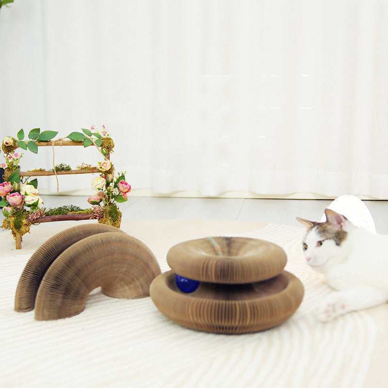 Durable Foldable Cat Scratching Board - Non-Flaking, Wear-Resistant Corrugated Paper for Happy Cats