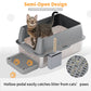 Extra Large Enclosed Stainless Steel Cat Litter Box with Lid - Ideal for Big Cats, High Wall Design for Mess-Free Use