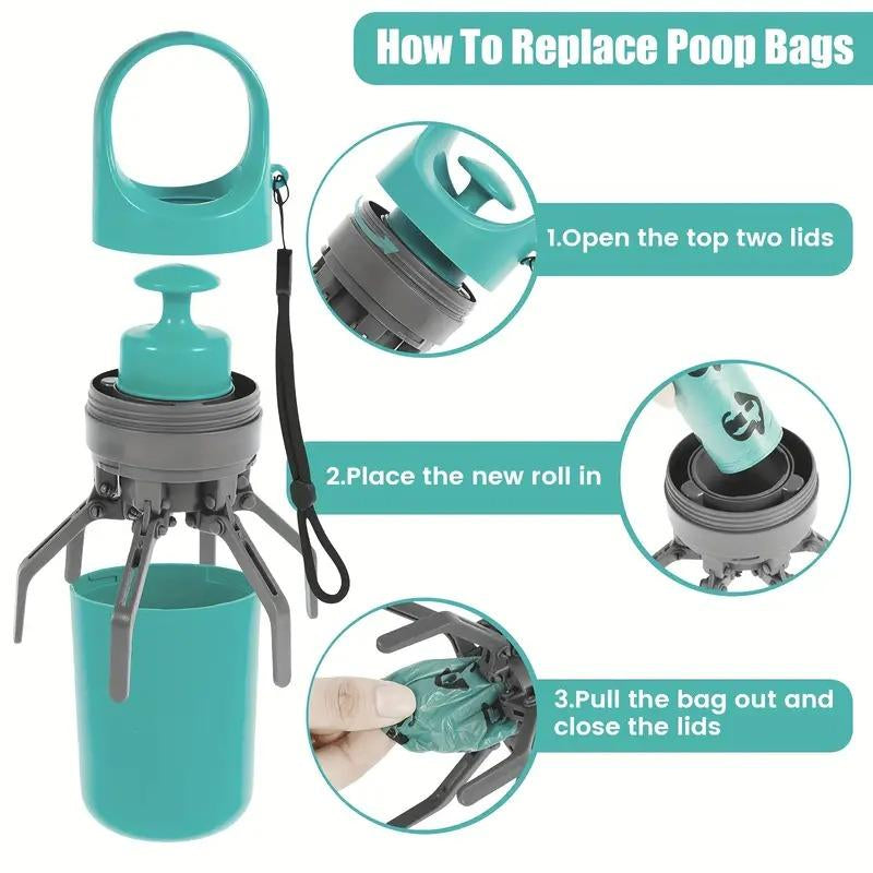 Tiktok-Viral Portable Dog Poop Scooper & Leash-Clip Waste Bag Holder – Perfect for On-the-Go Pet Owners!