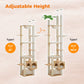 Ultimate Height Adjustable Wooden Cat Tree with Spacious Hammock & Durable Sisal Scratching Posts - Cozy Indoor Cat Condo & Floor-to-Ceiling Tower