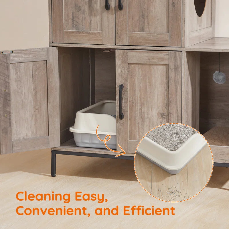 2 in 1 Hidden Cat Litter Box Enclosure Furniture