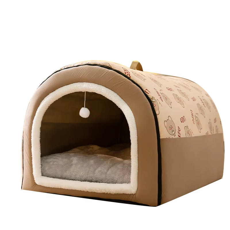 Cozy Big Dog Nest Winter Dog House with Removable Washable Bed - Perfect for Large Dogs and Cats!