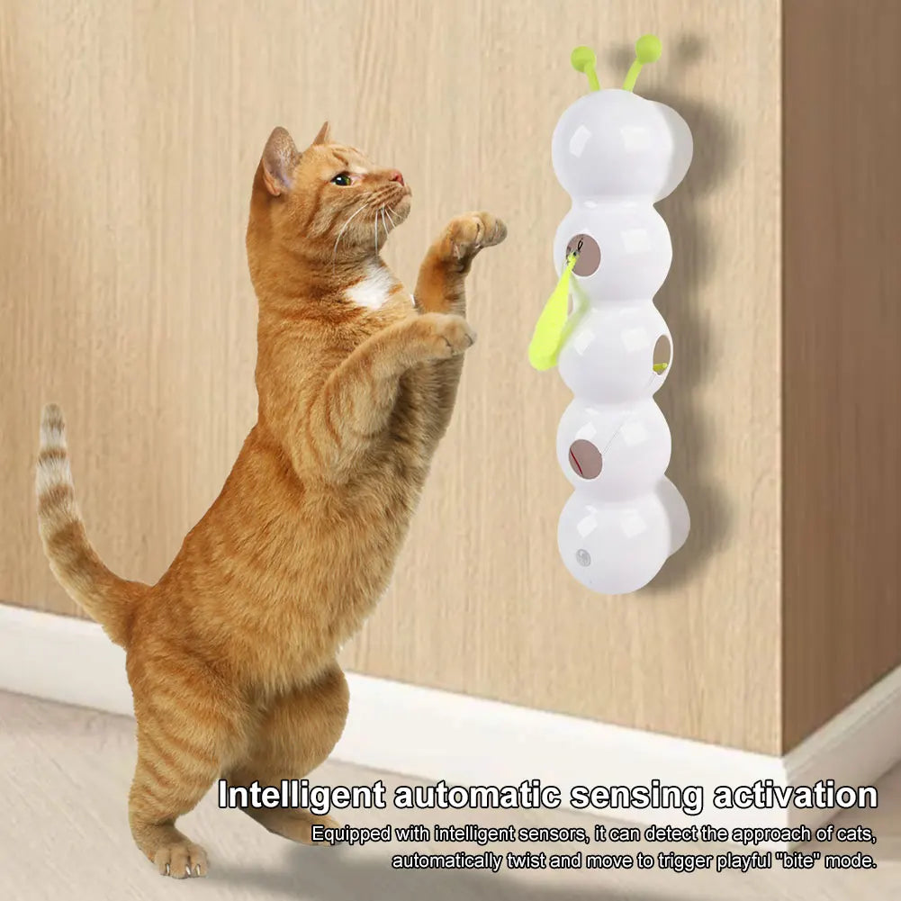 Interactive Rechargeable Caterpillar Cat Toy - Motion Activated Fun for Bored Indoor Cats!
