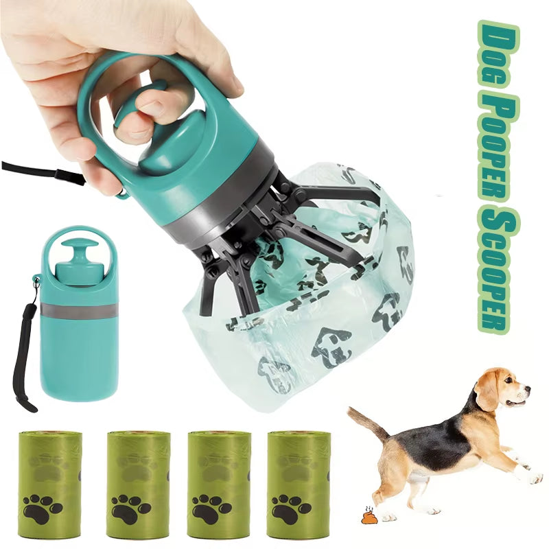 Ultimate Portable Dog Pooper Scooper - No Touch Design with Built-In Garbage Bag for Effortless Pet Waste Cleanup