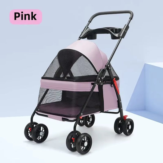 🐾 Pet Dog & Cat Stroller – Foldable Jogging Stroller with Removable Carrier & Cup Holder